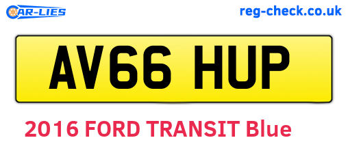 AV66HUP are the vehicle registration plates.