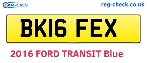 BK16FEX are the vehicle registration plates.