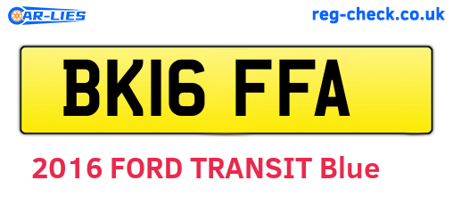 BK16FFA are the vehicle registration plates.