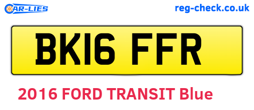 BK16FFR are the vehicle registration plates.