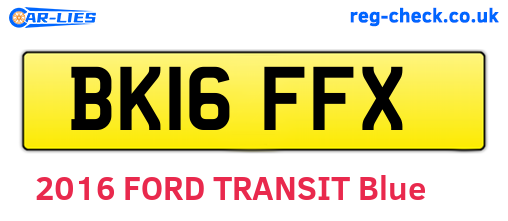 BK16FFX are the vehicle registration plates.