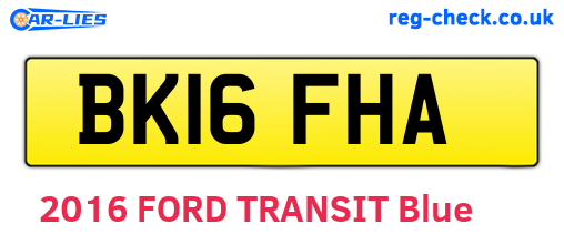 BK16FHA are the vehicle registration plates.