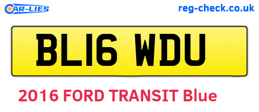 BL16WDU are the vehicle registration plates.