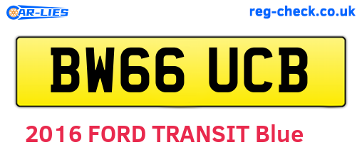 BW66UCB are the vehicle registration plates.