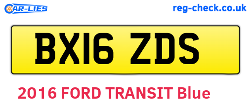 BX16ZDS are the vehicle registration plates.