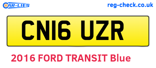CN16UZR are the vehicle registration plates.