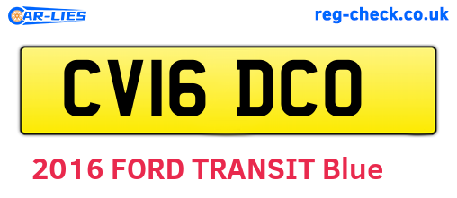 CV16DCO are the vehicle registration plates.