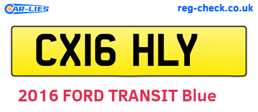CX16HLY are the vehicle registration plates.