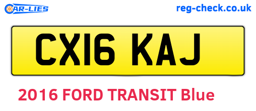 CX16KAJ are the vehicle registration plates.