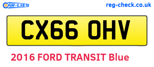 CX66OHV are the vehicle registration plates.