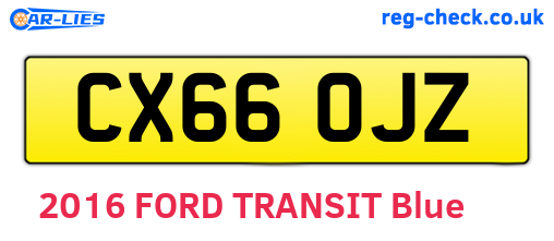 CX66OJZ are the vehicle registration plates.