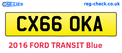 CX66OKA are the vehicle registration plates.