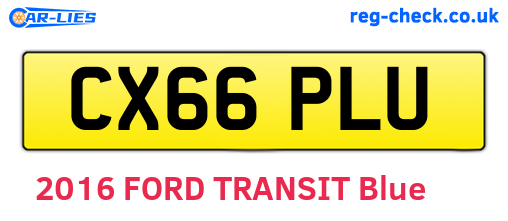 CX66PLU are the vehicle registration plates.