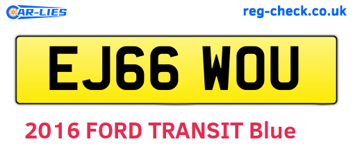 EJ66WOU are the vehicle registration plates.