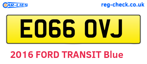 EO66OVJ are the vehicle registration plates.