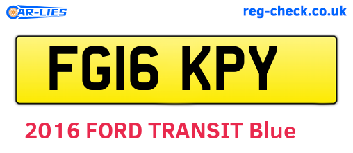 FG16KPY are the vehicle registration plates.