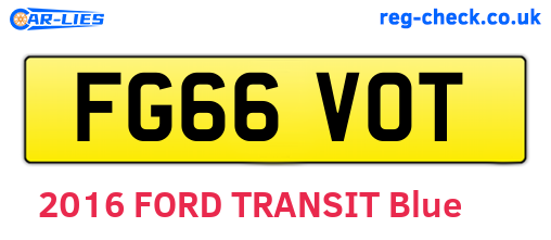 FG66VOT are the vehicle registration plates.