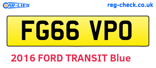 FG66VPO are the vehicle registration plates.
