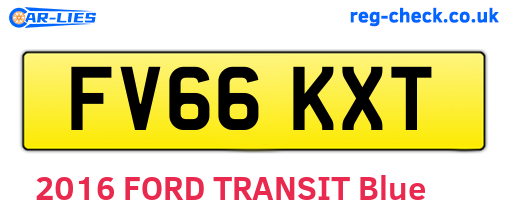 FV66KXT are the vehicle registration plates.