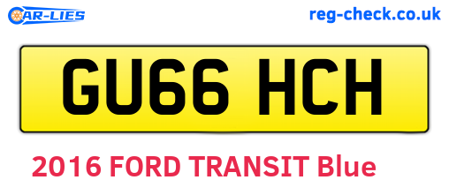 GU66HCH are the vehicle registration plates.