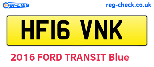 HF16VNK are the vehicle registration plates.