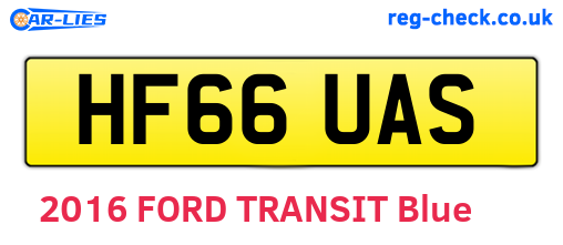 HF66UAS are the vehicle registration plates.