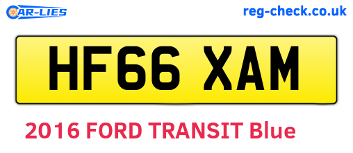 HF66XAM are the vehicle registration plates.