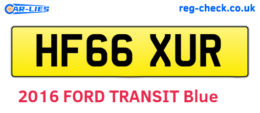 HF66XUR are the vehicle registration plates.