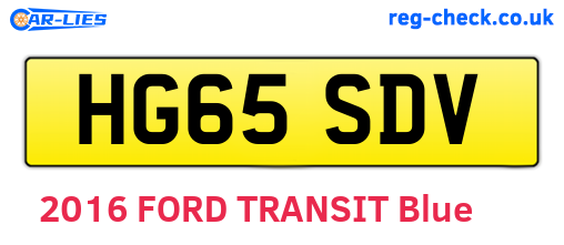 HG65SDV are the vehicle registration plates.