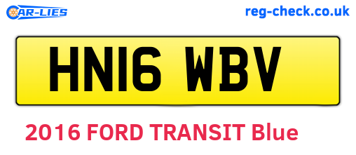 HN16WBV are the vehicle registration plates.