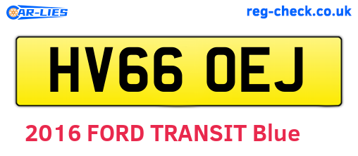 HV66OEJ are the vehicle registration plates.