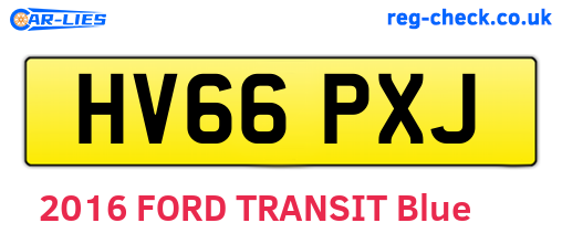 HV66PXJ are the vehicle registration plates.