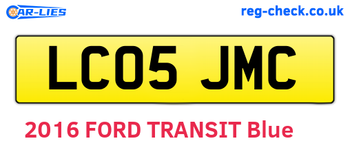 LC05JMC are the vehicle registration plates.