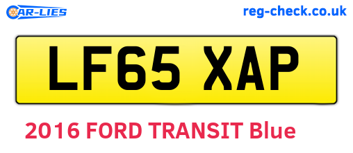 LF65XAP are the vehicle registration plates.