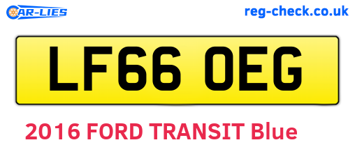 LF66OEG are the vehicle registration plates.