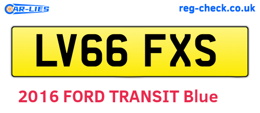 LV66FXS are the vehicle registration plates.