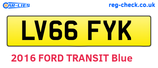 LV66FYK are the vehicle registration plates.
