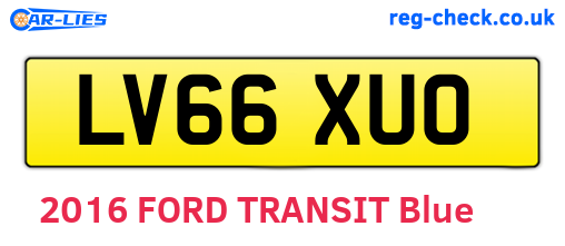 LV66XUO are the vehicle registration plates.