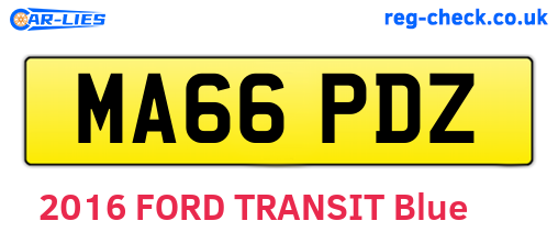 MA66PDZ are the vehicle registration plates.