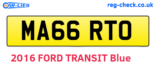 MA66RTO are the vehicle registration plates.