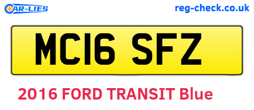 MC16SFZ are the vehicle registration plates.
