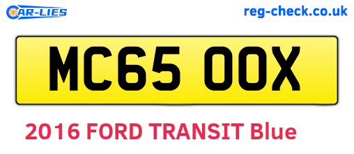 MC65OOX are the vehicle registration plates.
