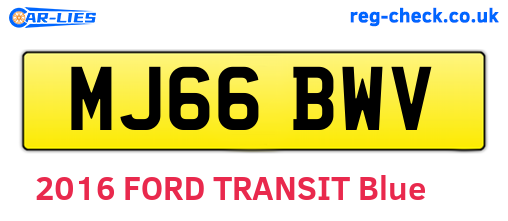 MJ66BWV are the vehicle registration plates.