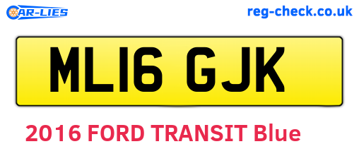ML16GJK are the vehicle registration plates.