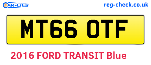MT66OTF are the vehicle registration plates.