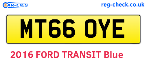MT66OYE are the vehicle registration plates.