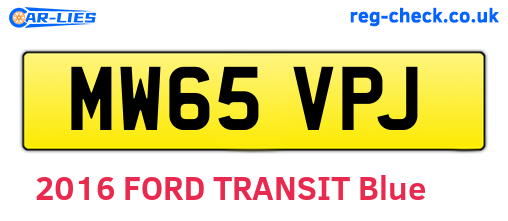 MW65VPJ are the vehicle registration plates.