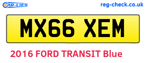 MX66XEM are the vehicle registration plates.