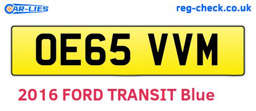 OE65VVM are the vehicle registration plates.