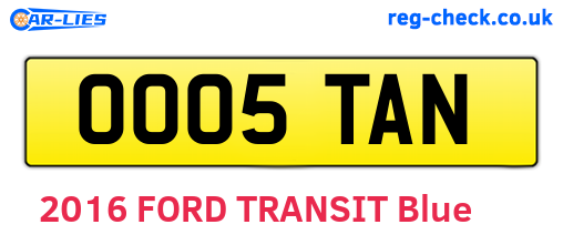 OO05TAN are the vehicle registration plates.